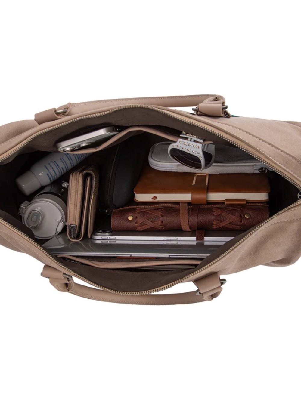 Trinity Ranch Floral Aztec Tooled Collection Weekender Bag Tan - Picture 7 of 8
